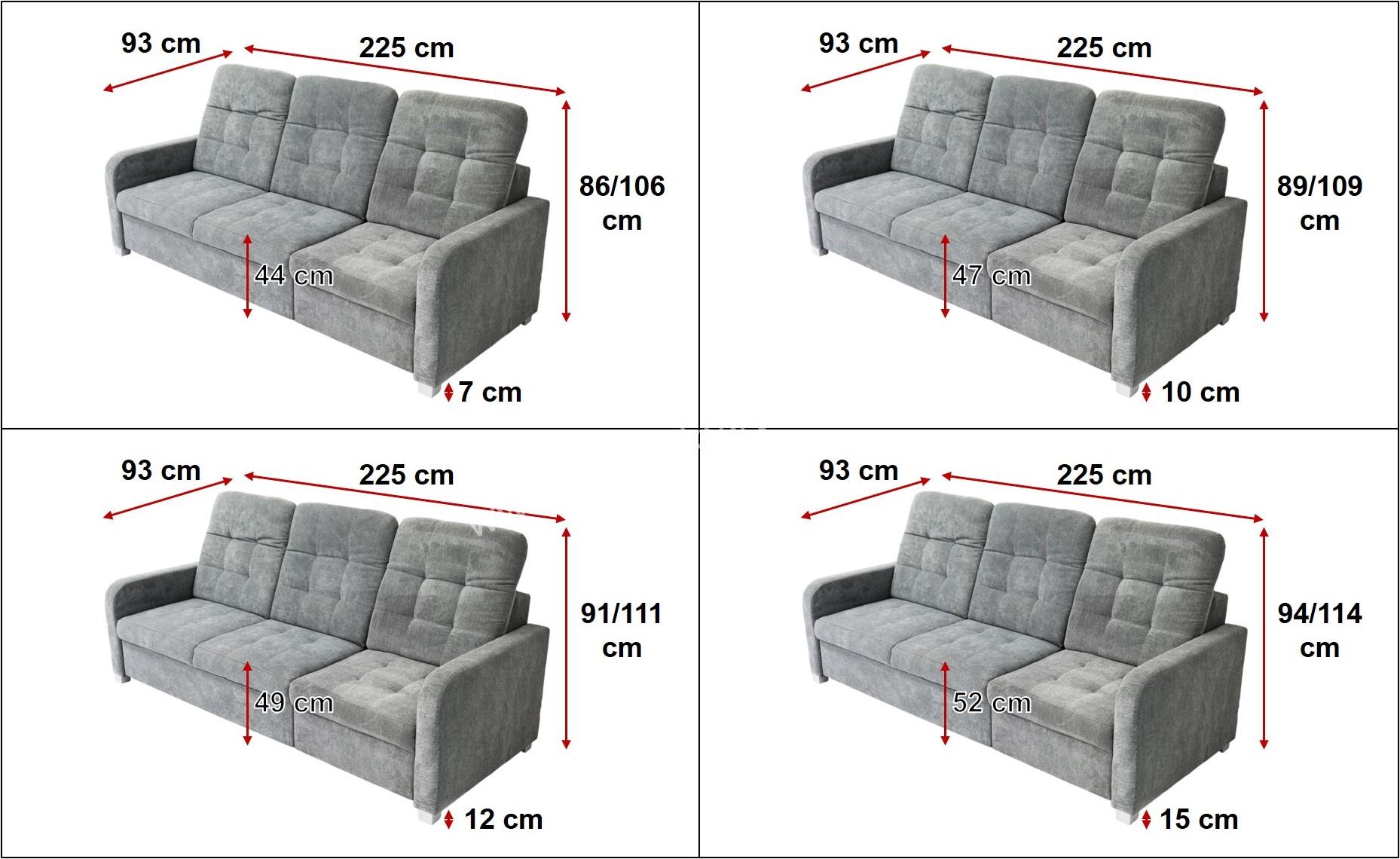 Pohovka Elena 3 sed - akční látka Alfa 19